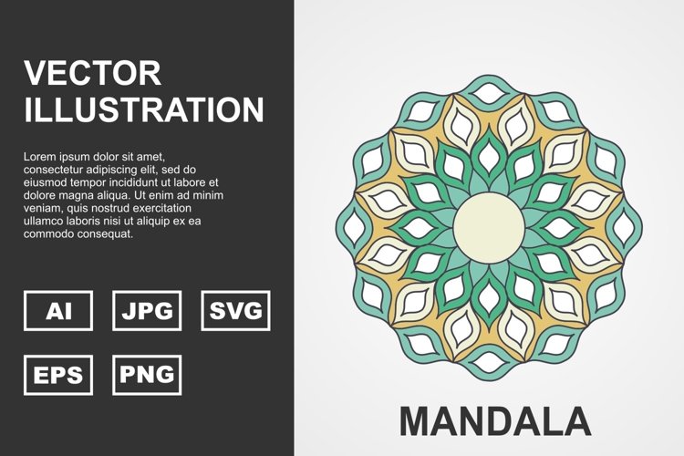 Colorful Vector Mandala Illustration Design example image 1