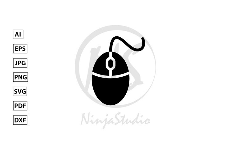 Mouse Icon In Flat Style Vector example image 1