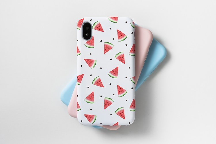Watercolor seamless watermelons pattern. example image 1