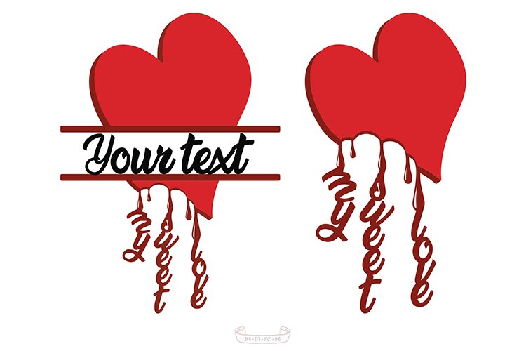 valentine's day split monogram example image 1