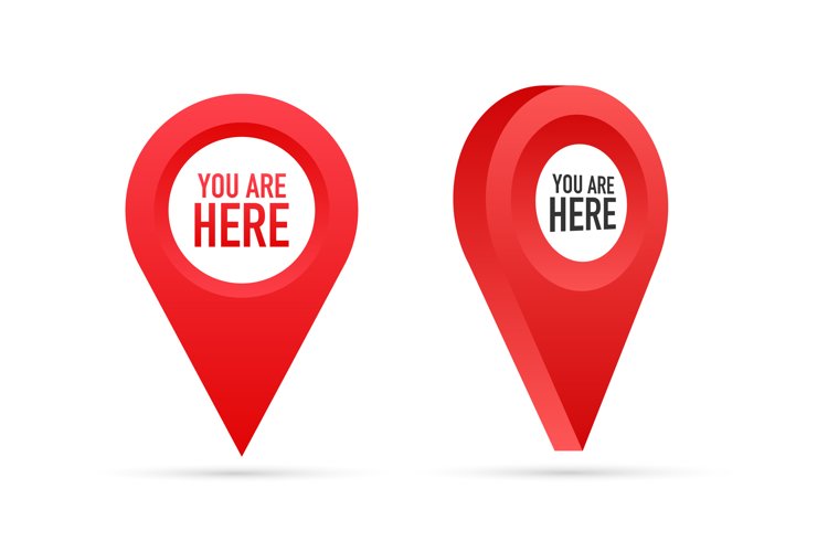 Red You Are Here Location Pointer Pin. example image 1