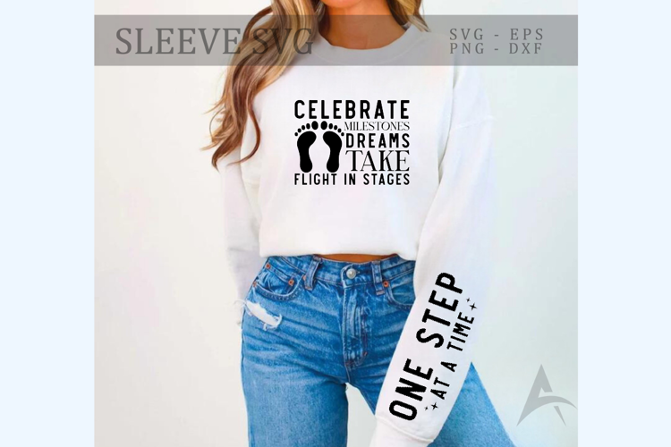 Celebrate milestones dreams take flight in stages Sleeve SVG