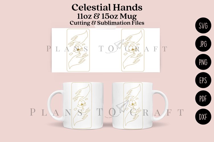 Celestial Hands 11 15oz Mug Wrap SVG Cut   Sublimatio