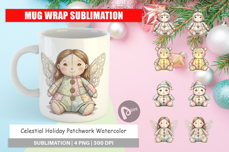 Celestial Holiday Patchwork Mug Wrap