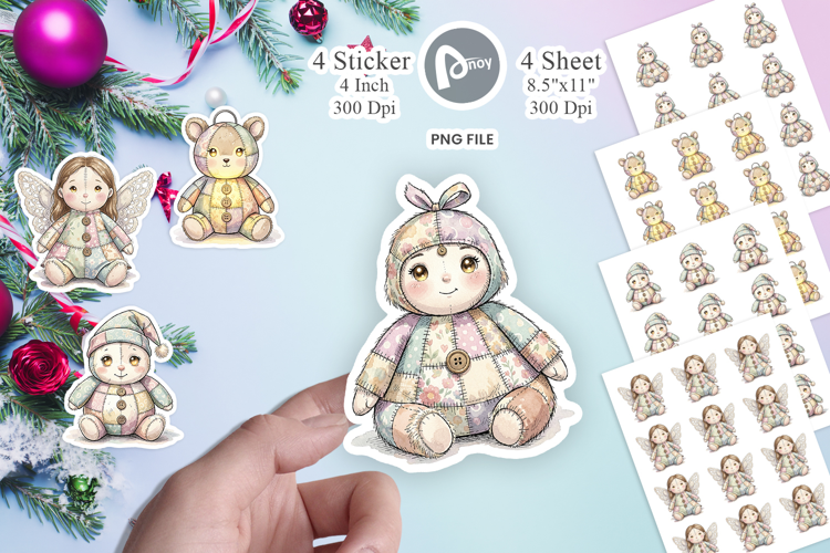 Celestial Holiday Patchwork Sticker