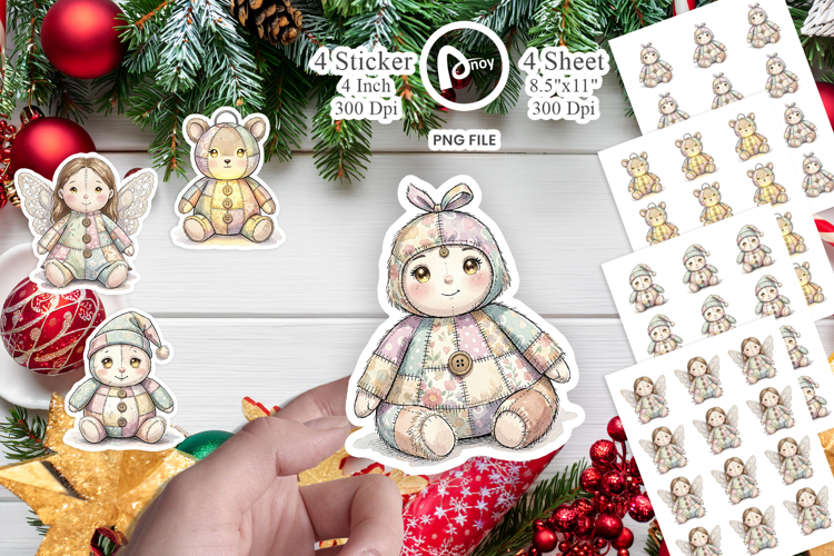 Celestial Holiday Patchwork Sticker