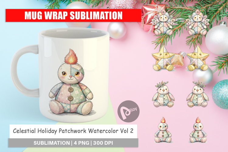 Celestial Holiday Patchwork Mug Wrap