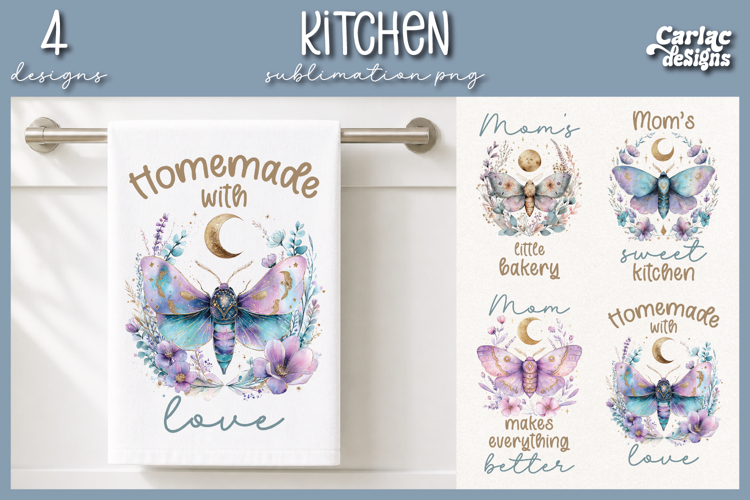 Cute Mom Kitchen Towel Sublimation, Celestial Kitchen Towel
