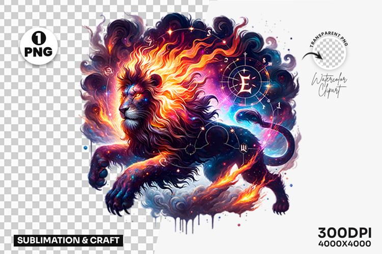 Celestial Leo Lion Zodiac Astrology Horoscope PNG