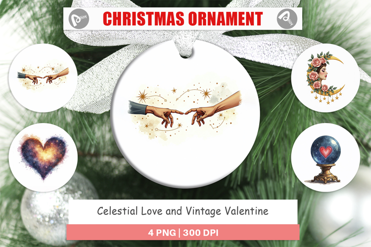 Celestial Vintage Valentine Ornament