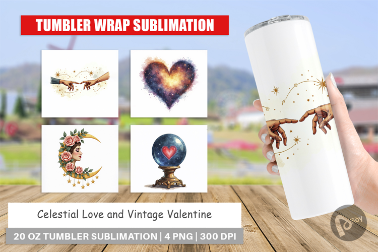 Celestial Vintage Valentine Tumbler