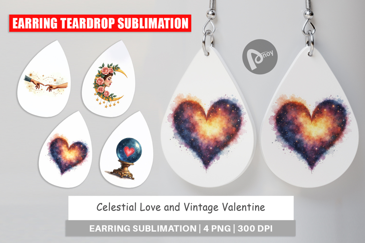 Celestial Vintage Valentine Earring
