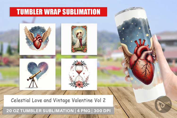 Celestial Vintage Valentine Tumbler
