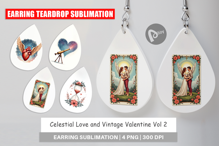 Celestial Vintage Valentine Earring