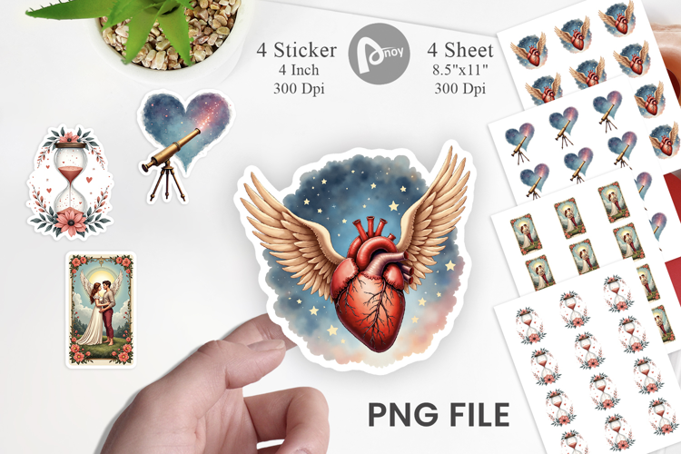 Celestial Vintage Valentine Sticker