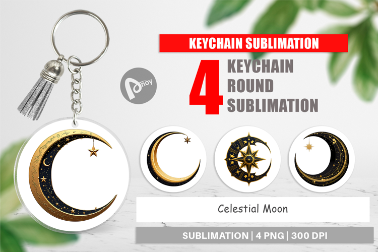 Keychain Celestial Moon