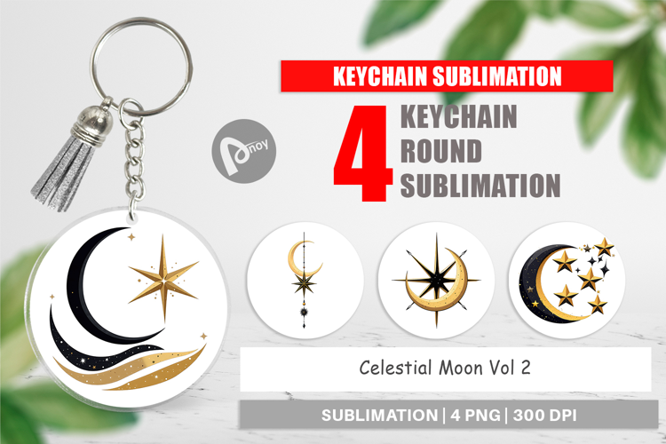Keychain Celestial Moon