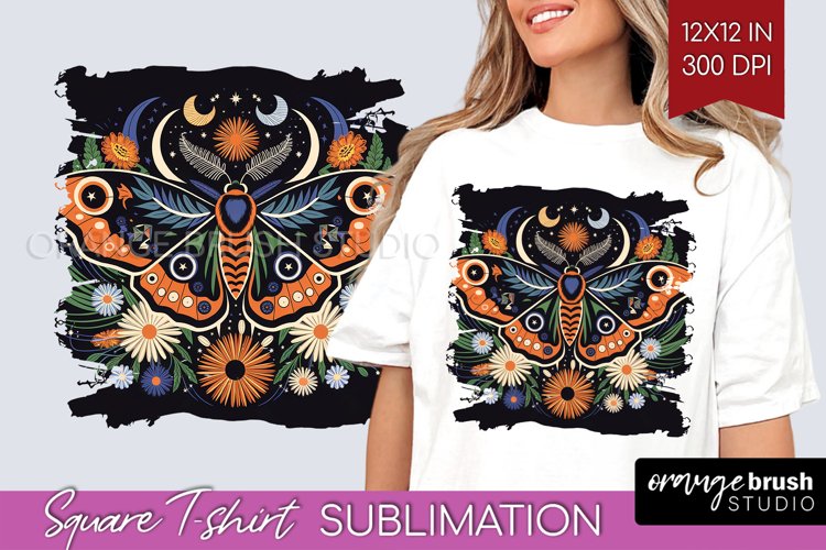 Celestial Moth Square Tshirt Background - Moth PNG