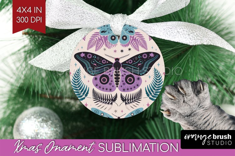 Celestial Moth Ornament PNG - Moth PNG Sublimation