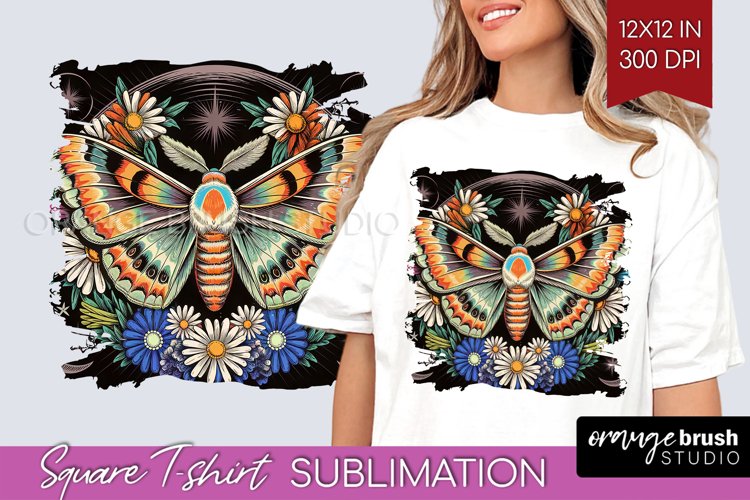 Celestial Moth Square Tshirt Background - Moth PNG