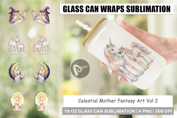 Celestial Mother Fantasy Art Glass Can