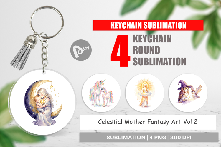 Celestial Mother Fantasy Art Keychain