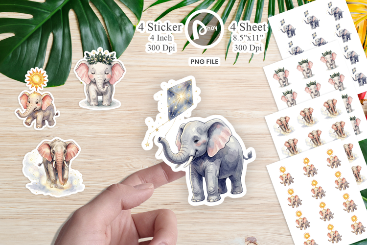 Celestial Night Elephant Sticker