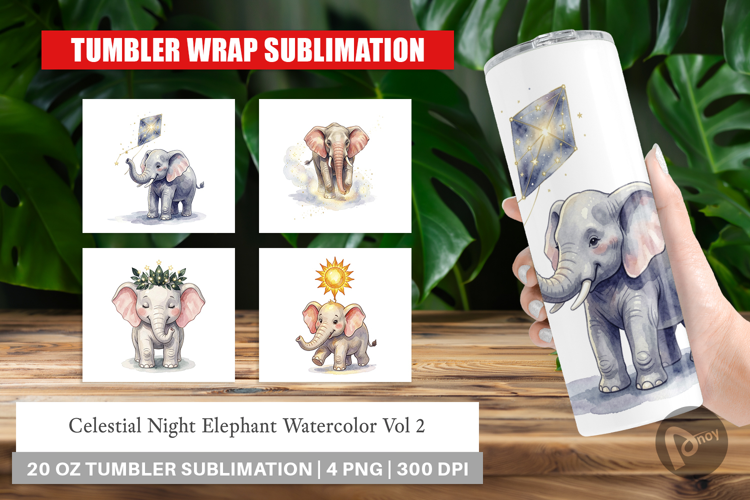 Celestial Night Elephant Tumbler
