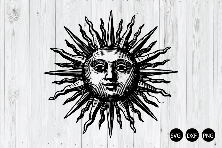 Celestial Sun SVG, Sun SVG, Boho SVG, Sun Face SVG