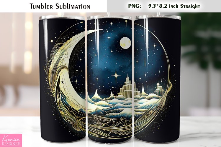 Magic Moon Card Tumbler|Celestial Tumbler Sublimation