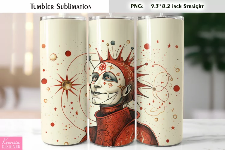 Medieval Jester Tumbler| Tarot Tumbler Sublimation