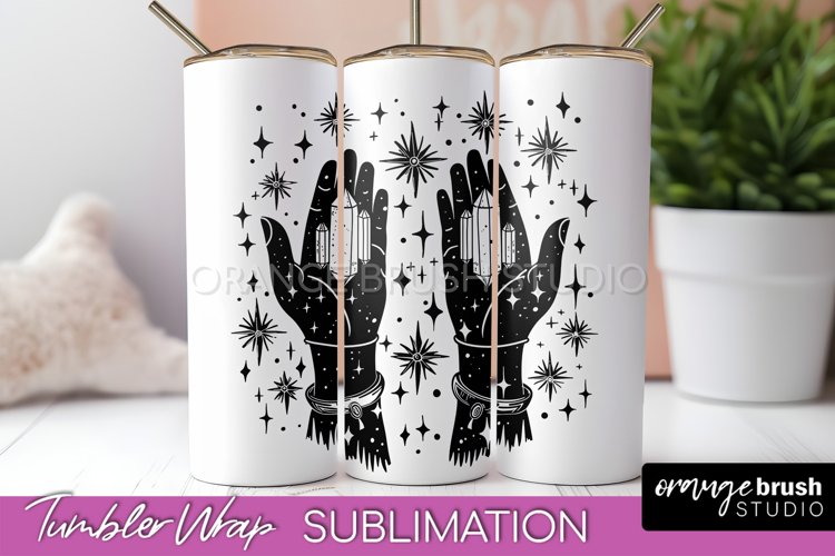 Celestial Tumbler Wrap Boho Sublimation Mystical Tumbler