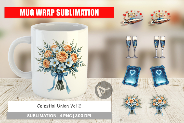 Celestial Union Sci-Fi Wedding Mug Wrap