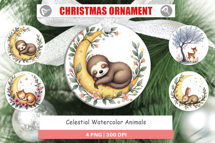 Ornament Celestial Watercolor Animals