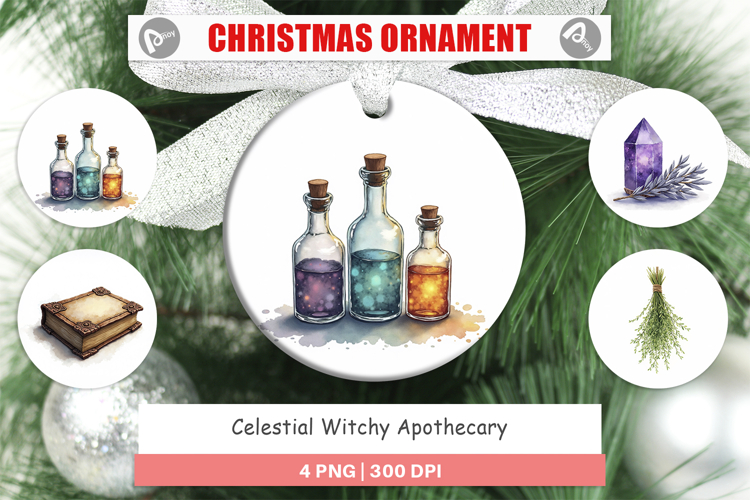 Celestial Witchy Apothecary Ornament