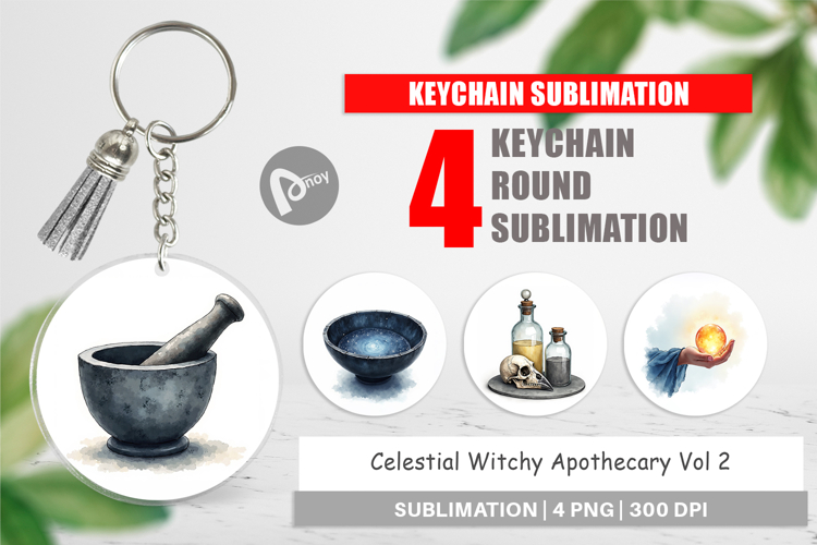 Celestial Witchy Apothecary Keychain