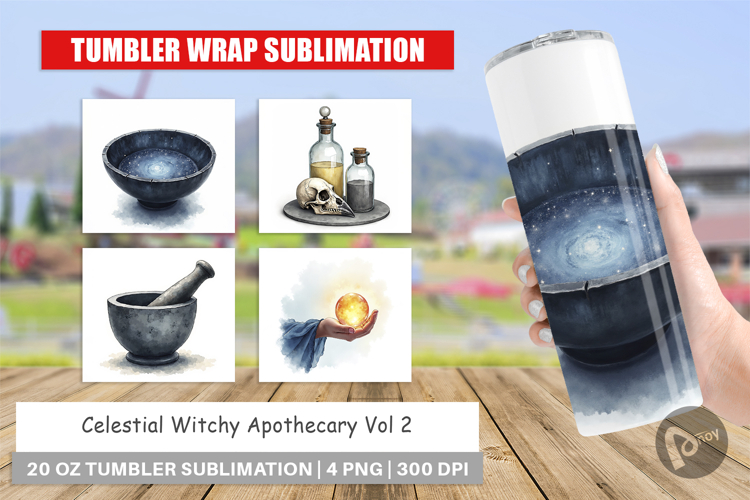 Celestial Witchy Apothecary Tumbler