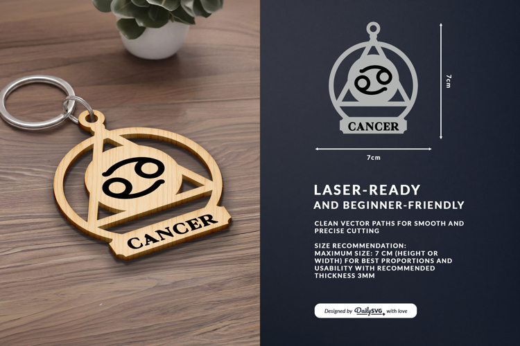 Celestial Zodiac Keychain Laser Cut SVG - Gemini
