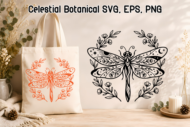 Celestial Dragonfly SVG | Botanical Dragonfly