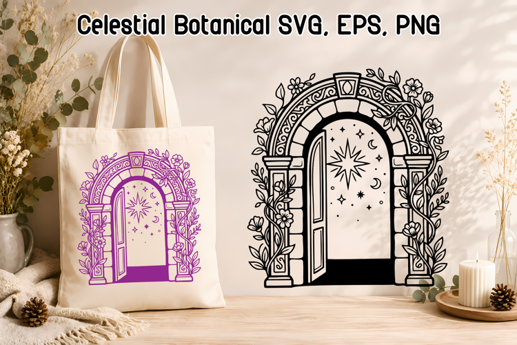 Celestial Door SVG | Botanical Magic Portal