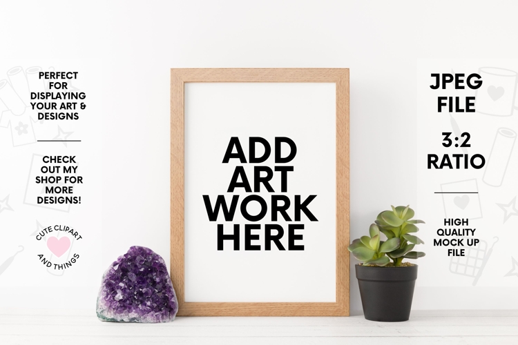 Frame Mock Up | Cute Crystal Wall Art Mock Up