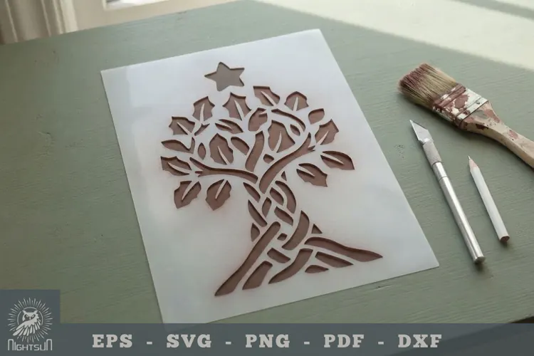 Celtic Christmas Tree Stencil 3