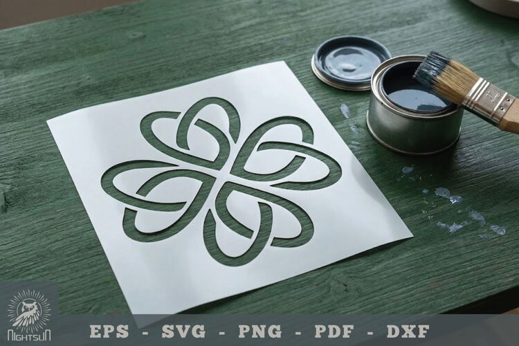 Celtic Flower Papercut Stencil 1 example image 1