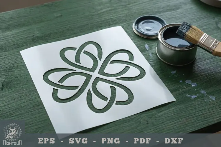 Celtic Flower Papercut Stencil 1