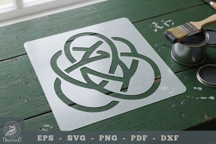 Celtic Flower Papercut Stencil 2 example image 1