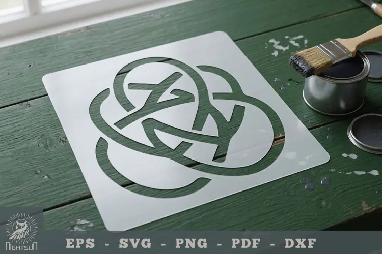 Celtic Flower Papercut Stencil 2