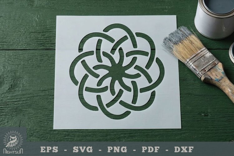 Celtic Flower Papercut Stencil 3 example image 1