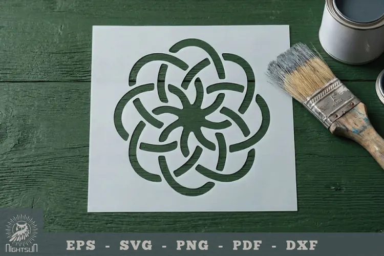 Celtic Flower Papercut Stencil 3