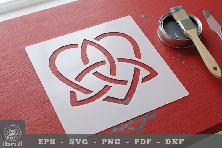Celtic Heart Papercut Stencil 2