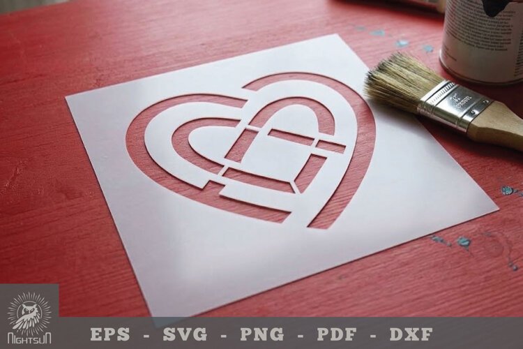 Celtic Heart Papercut Stencil 3 example image 1